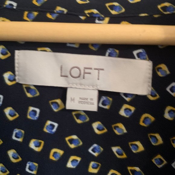 LOFT Long Sleeve Multi-Pattern Silky Blouse - Picture 5 of 7